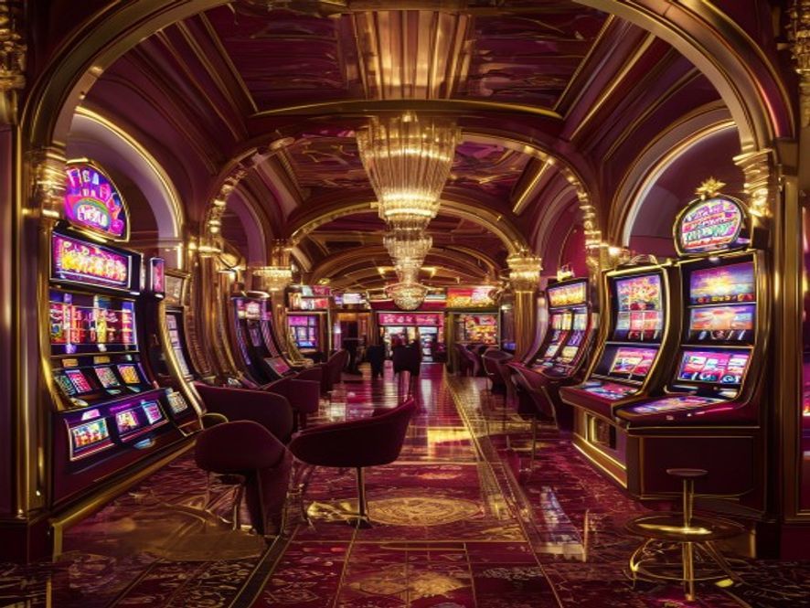 Slot reels, a roulette wheel and arcade fishing scene arranged as the PakWin game floor